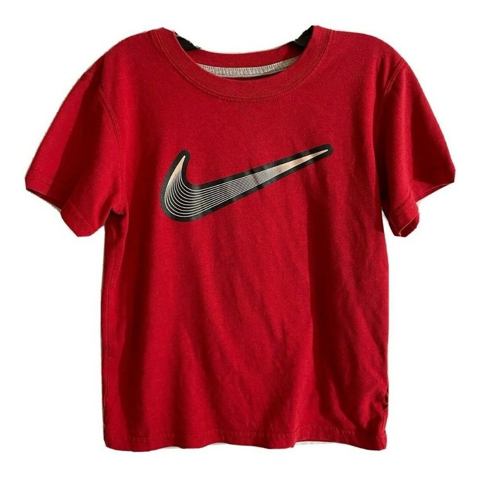 Nike Kids Baby T-Shirt Red Short Sleeves Round Neck Logo Size 7
